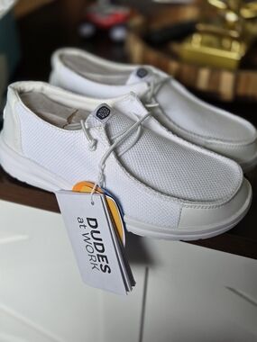 Hey Dude Women's White Slip-On Lightweight Loafers
